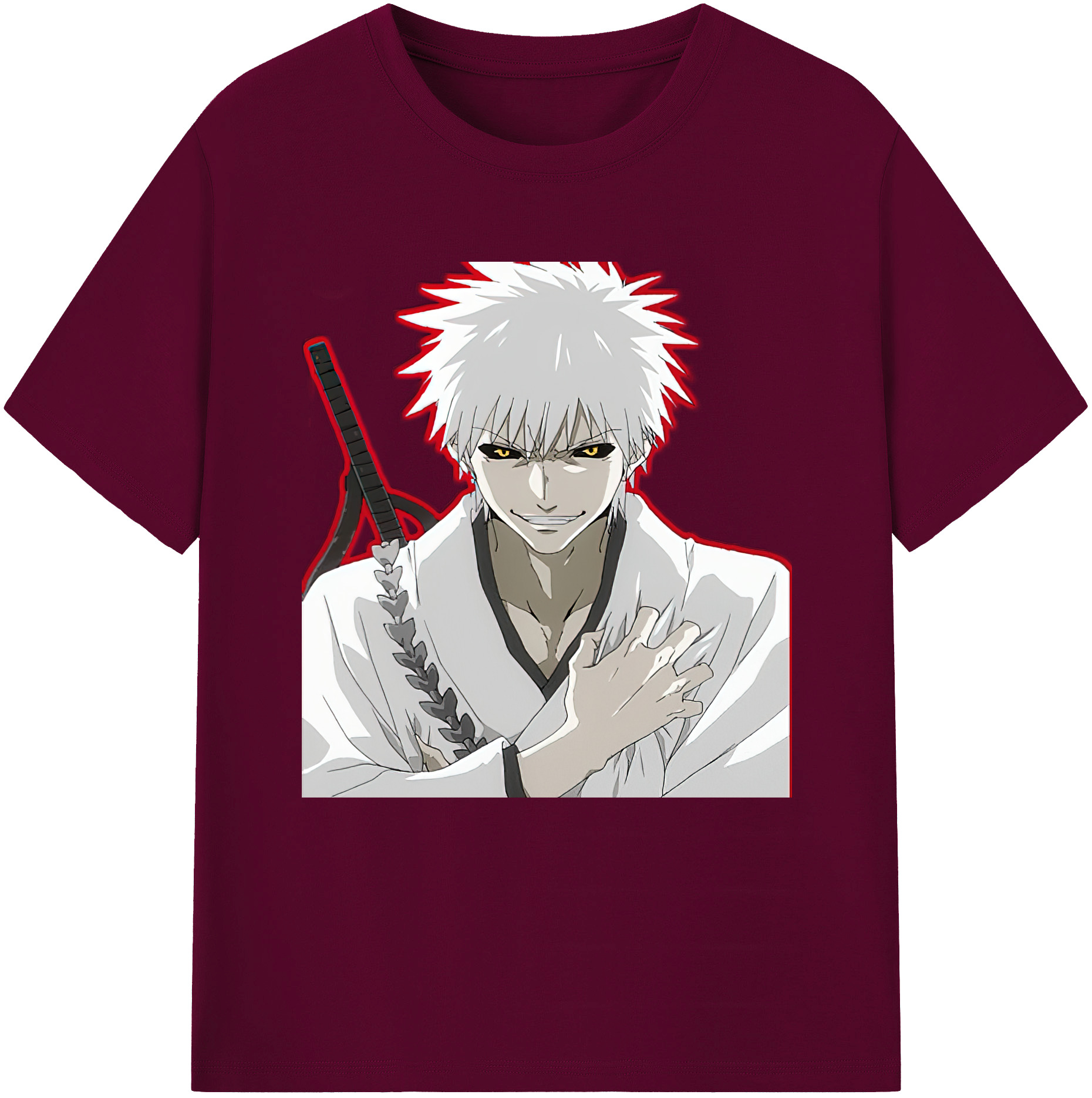 （画像用） ブリーチ 黒崎一護（くろさき いちご）BLEACH Kurosaki Ichigo レディースカジュアルプリントTシャツ（綿100％）